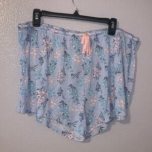 Honeydew Blue Floral Stretchy Comfy Pajama Shorts